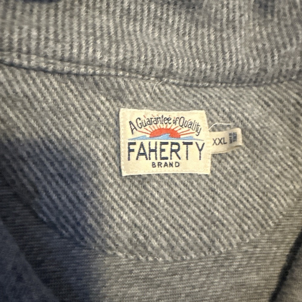 Faherty 1/4 Zip Legend Sweater Pullover XXL Mens Gray Bias Striped Preppy - Picture 2 of 7